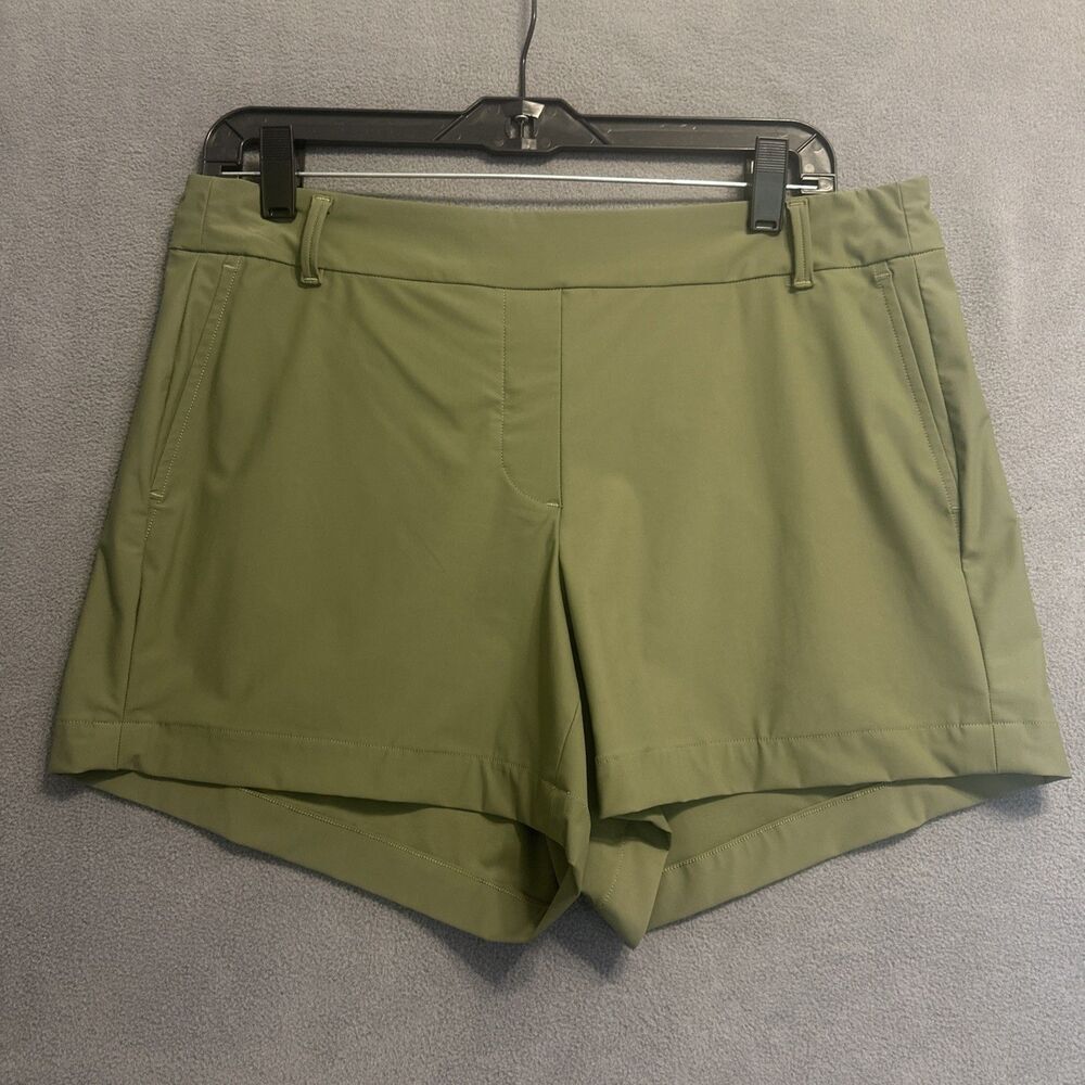 SPANX Olive Green High-Rise Stretch Shorts